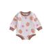 Peyakidsaa Halloween Baby Girls Sweatshirt Romper Pumpkin Print Long Sleeve Jumpsuits Newborn Clothes