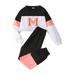 YDOJG Toddler Girls Outfit Set Kids Outfit Letters Prints Long Sleeves Tops Hoodie Sweatershirt Pants 2Pcs Set Outfits For 5-6 Years