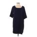 Collective Concepts Casual Dress - Shift: Blue Solid Dresses - Women's Size Medium