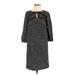 Ann Taylor Casual Dress - Shift Keyhole 3/4 sleeves: Black Dresses - Women's Size Small Tall