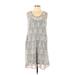 Simply Vera Vera Wang Casual Dress: Gray Acid Wash Print Dresses - Women's Size Medium