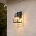 Gama Sonic Aria Solar Wall Sconce Light Warm White 2700K LED Black Cast Aluminum for Outdoor Walkways Pathway Columns Sheds Piers 66B50010