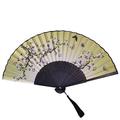 FeiraDeVaidade Handheld Floral Folding Fans Silk Ladies Folding Fan Plum Blossom Cherry Blossom Fan