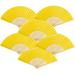 Pack Of 6 Handheld Paper And Bamboo Folding Fans For Wedding Party Church Festivals Home And DIY Decoration (Yellow)