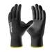 COOLJOB 13 Gauge Safety Work Gloves PU Coated 12 Pairs Ultra-lite Polyurethane Working Gloves with Grip for Men Women Seamless Knit for Warehouse Driver Worker Bulk Pack Package Small Black