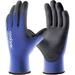 COOLJOB 13 Gauge Safety Work Gloves PU Coated 12 Pairs Ultra-lite Polyurethane Working Gloves with Grip for Men Women Seamless Knit for Warehouse Driver Worker Bulk Pack Package Medium Blue