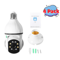 JahyShow 4pcs E27 Bulb Camera Full HD 1080P Wireless Wi-Fi Security Camera Motion Detection and Auto Alarms