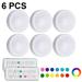 Wireless 16 Color Changing LED Puck Light LED Under Cabinet Lighting Closet Light Battery Powered Night Lights with Remote Control Dimmer & Timing Function