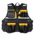 Reflective Safety Tool Vest with Multi Pockets Heavy Duty Tool Vest Universal Oxford Cloth Safety Vest Chest Tools Vest for Unisex Carpenter Yellow