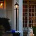 Gama Sonic Solar Outdoor Light Post Decorative Lamp Planter with EZ-Anchor Auger Baytown Bulb Black Cast Aluminum 106BPLSG0