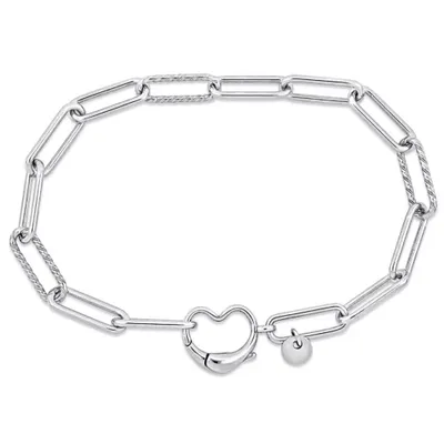 Belk & Co Cross and Heart Paperclip Bracelet