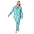 Plus Size Women's Classic Flannel Pajama Set by Dreams & Co. in Pale Ocean Winter Trees (Size 34/36) Pajamas