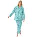 Plus Size Women's Classic Flannel Pajama Set by Dreams & Co. in Pale Ocean Winter Trees (Size 34/36) Pajamas