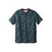 Men's Big & Tall Boulder Creek® Heavyweight Short-Sleeve Henley Shirt by Boulder Creek in Navy Camo (Size 3XL)