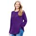 Plus Size Women's Washed Thermal Raglan Sweatshirt by Woman Within in Radiant Purple (Size 14/16)