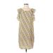 Molly Bracken Casual Dress - Shift: Yellow Print Dresses - Women's Size Small