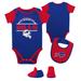 Newborn & Infant Royal/Red Buffalo Bills Home Field Advantage Three-Piece Bodysuit, Bib Booties Set