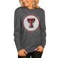 Women's Gameday Couture Charcoal Texas Tech Red Raiders Circle Graphic Fitted Long Sleeve T-Shirt