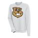 Women's Antigua Heather Gray Minnesota Golden Gophers Goldy Action Crewneck Pullover Sweatshirt