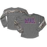 Girls Youth Gameday Couture Gray DePaul Blue Demons Guess Who's Back Long Sleeve T-Shirt