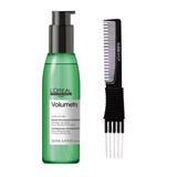 L Oreal Pro SerieExpert Volumetry Intra-Cylane Texturizing Spray Root Lifting Booster (4.2 oz) with SLEEKSHOP Teasing Comb Pack of 1
