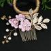 Bride hair comb 1 Set Flower Pearl Hair Comb Wedding Hair Comb Bridal Hair Comb Pearl Hair Pin Flower U Shape Hairpin