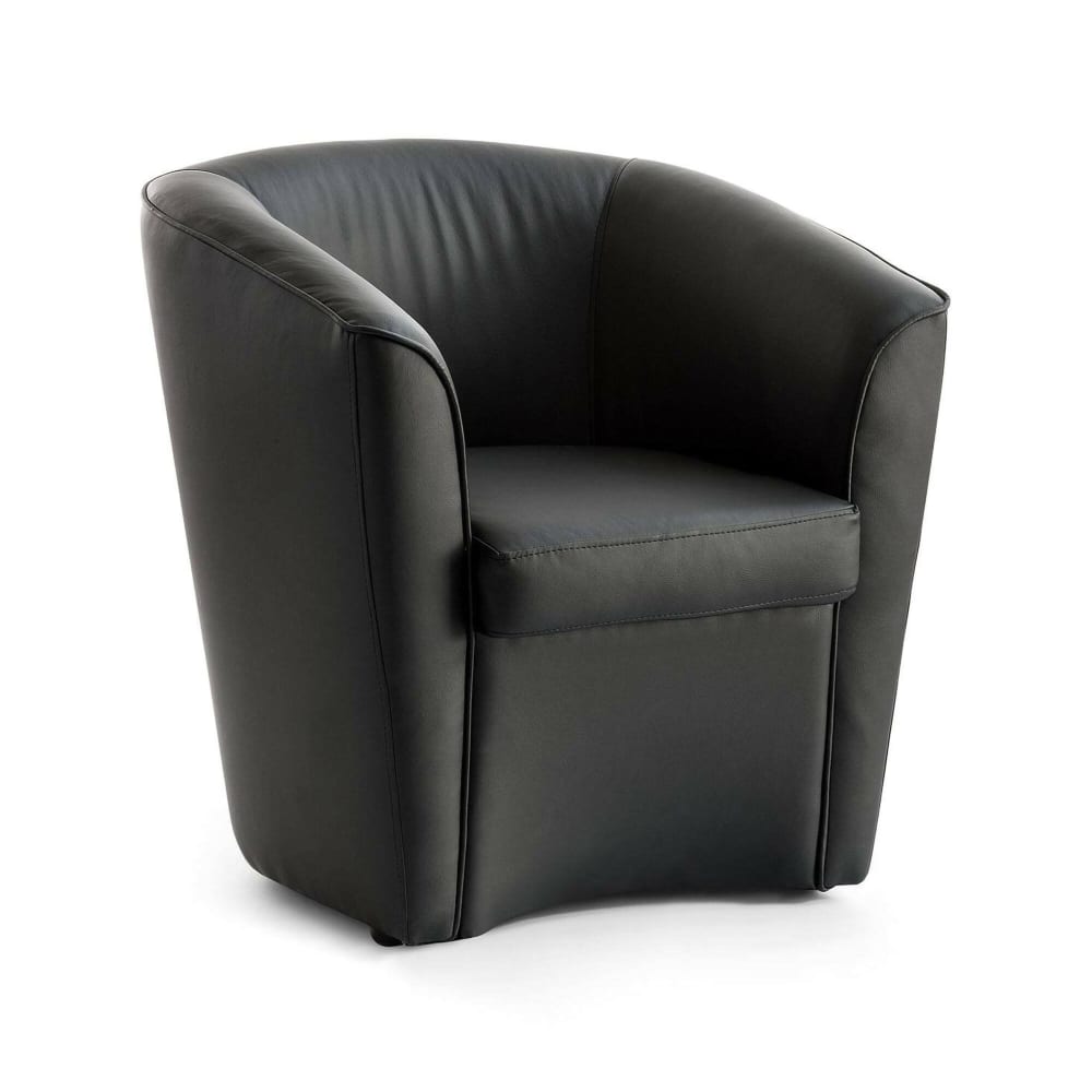 Fauteuil en similcuir noir 60x70 cm