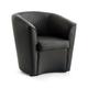 Fauteuil lounge en éco-cuir noir