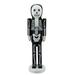 14" Black and White Skeleton Decorative Wooden Halloween Nutcracker