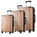 Luggage Sets Lightweight Hardshell Suitcases with Spinner Wheels&TSA Lock, 3 Sets Expandable Luggage (20''24''28''), Champagne