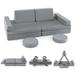 10PCS Kids Play Sofa Set Folding Couch Toddler Playset Blue/Grey/Green