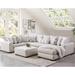 Kedi Transitional Ivory Faux Leather and Chenille Padded Tufted 2-Piece Sectional with Ottoman Set by Furniture of America