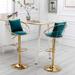 Velvet Bar Height Stools Set of 2, 360 Degree Rotation Adjustable Counter Chair for Home Bar Kitchen Island Dinning Room