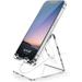 Cell Phone Stand Phone Dock - Clear Office Cell Phone Holder Transparent Phone Stand for Desk Desktop Acrylic Office Desk Accessories Suitable for iPhone Accessories 4-8 Phone