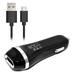 For LG Aristo 2 Plus / Aristo 3 / Aristo 3+ Black Rapid Car Charger Micro USB Cable Kit [2.1 Amp USB Car Charger + 5 Feet Micro USB Cable] 2 in 1 Accessory Kit