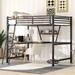 Full Size Loft Metal&MDF Bed with Desk and Shelf