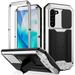 Feishell Cover for Samsung Galaxy S23 Case Heavy Dustproof Shockproof Dropproof Military Grade Rugged Durable Aluminum Metal Case with Kickstand Screen Protector For Samsung Galaxy S23 Silver