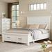 Rustic Farmhouse Style Queen Storage Panel Bed with Two Drawers