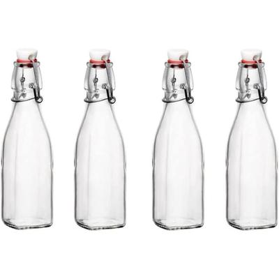 Bormioli Rocco Set of 4 Swing Top Bottles - 8.5 Ounce
