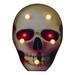 7" Lighted Black and Red Skull Halloween Decoration