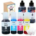 6 Bottles Koala Ink Refill Kit Compatible with Epson 502 Ink + Extra 200ML Black Ink Refill for EcoTank 502 ST-2000 ET-3760 2760 4760 3850 2850 4850 2750 2700 Printers Compatible Replacement 542 Ink
