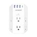 Vansoet 6 Outlet Surge Protector Power Strip White Wall Tap Adapter