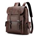 VBVC Leather Laptop Backpack for Men Work Business Travel Office Backpack College Bookbag Casual Computer Backpack Fits Notebook 15.6 Inch