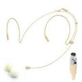 Beige Mini Xlr 4 Pin Ta4F Head Worn Dual Earhook Headset Microphone for Shure