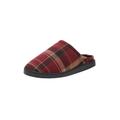 Extra Wide Width Men's Fleece Clog Slippers by KingSize in Oxblood Plaid (Size 12 EW)