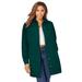 Plus Size Women's Long Denim Jacket by Jessica London in Emerald Green (Size 24 W) Tunic Length Jean Jacket