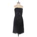 White House Black Market Cocktail Dress - A-Line Strapless Sleeveless: Black Print Dresses - Women's Size 2