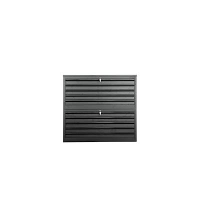 PROREGAL Flachablagenschrank Chinchilla | 10 Schubladen | Schwanenhalsgriff | HxBxT 105x113x83 cm | Metallabdeckplatte | Schwarz Image