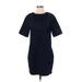 m.i.h Jeans Casual Dress - Shift Crew Neck Short sleeves: Blue Print Dresses - Women's Size Small