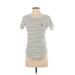 Madewell Short Sleeve T-Shirt: Ivory Stripes Tops - Women's Size X-Small